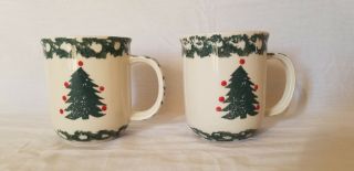 2 Tienshan Folk Craft Christmas Winter Wonderland Mugs