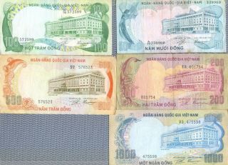 Last Currency Of Vietnam South 50 100 200 500 1,  000 Dong Nd 1972