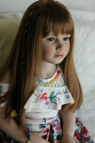 Reborn Toddler Gabriella By Reva Schick Now Ellie 43 " Auburn Hair Brown Eyes