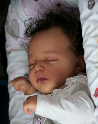 Reborn Baby Girl Doll,  Ethnic,  Biracial Kit Realborn Johannah