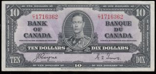 1937 Bank Of Canada $10 Banknote - S/n: C/t1716362