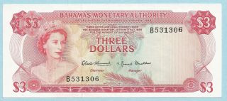 Bahamas 3 Dollars 1968 P 28 Banknote Chau