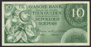 Netherlands Indies 10 Gulden 1946 Xf/au Federal Javasche Bank Indonesia P89
