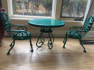 American Girl Doll Kit’s Table And 2 Chairs Metal Outdoor Furniture