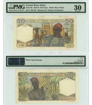 French West Africa - 50 Francs 1944 - 54,  Pmg Very Fine 30,  Ref.  Pick 39