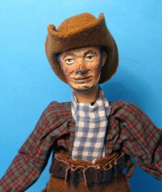 Rare 1922 Silent Movie Western COWBOY Bucherer/SABA Swiss Metal Jointed Doll 2