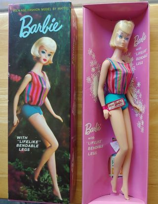 Vintage Barbie American Girl Lt Blonde Nrfb (1965 - 66) All Box Mib