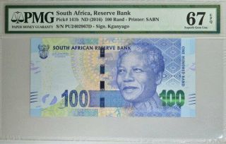 Reserve Bank South Africa 100 Rand Nd (2016) Pop.  1 Pmg 67epq