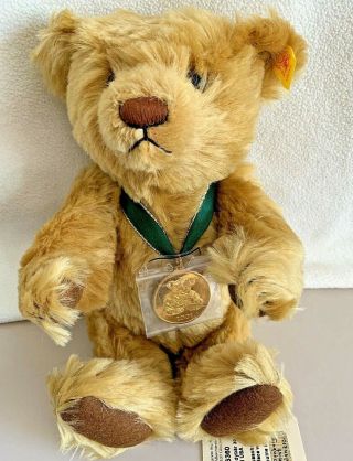 Steiff Mohair Teddy Bear Classic Fully Jointed 22kt Gold Plated Medallion 2001