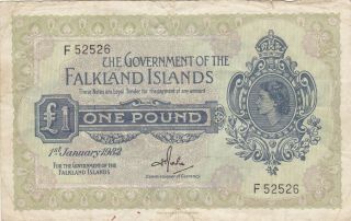 1 Pound Fine Banknote From British Colony Of Falkland Islands 1982 Pick - 8