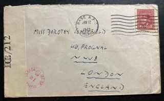 1943 Army Post Office Canada Censored Cover To London England