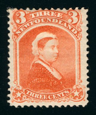Newfoundland 1870 33,  Queen Victoria 3 Cents Vermillion Ad226