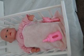 Baby Doll with Crib,  blanket,  bottle and rattler 2