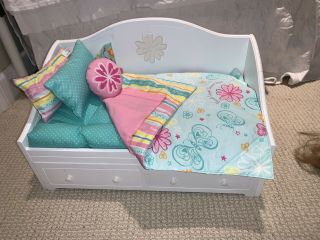 American Girl Doll White Trundle Bed. ,  Barely. 3