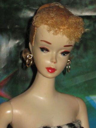 Vintage 3 Blonde Ponytail Barbie.  Striking Face Paint.