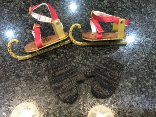 American Girl Doll Caroline Ice Skates & Gloves Winter Set Shoes