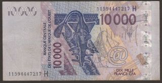 2011 West African States (niger) 10000 Francs P - 618hj / B124hj Signature 37
