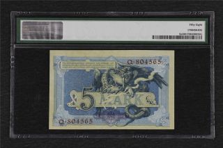 1904 Germany Imperial Treasury Note 5 Mark Pick 8a PMG 58 Choice About UNC 2