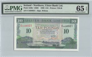 Northern Ireland,  Ulster Bank 1999 P - 336b Pmg Gem Unc 65 Epq 10 Pounds
