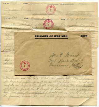 Canada - Prisoner Of War - Pow Camp 1940 Seebe,  Alberta - Cover W Censor Letter