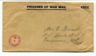 Canada - Prisoner of War - POW Camp 1940 Seebe,  Alberta - Cover w CENSOR Letter 2