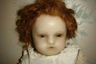 Wax Shoulder Plate Doll With Body With Stamp On