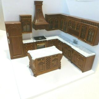 Miniature 1/2 " (1:24) Scale Full Kitchen Set " Miss Julia " Bespaq 12 Pc.  Nwn