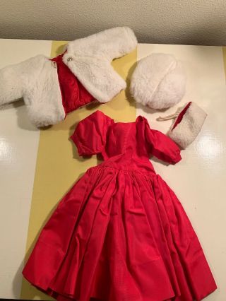 Madame Alexander 1950s Vintage 20 " Cissy Doll Red Tagged Dress Jacket Hat Muff