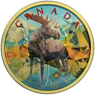 Canada 2017 5$ Maple Leaf Moose 1 Oz Silver Coin