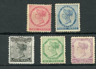 Canada Prince Edward Island 1862 - 69 2d To 9d Mm Sg12/20 Cat £396 As Cheapest