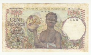 French West Africa 100 Francs 1948 Circ.  P40 @