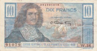 10 Francs Very Fine Banknote From French Equatorial Africa 1947 Pick - 21