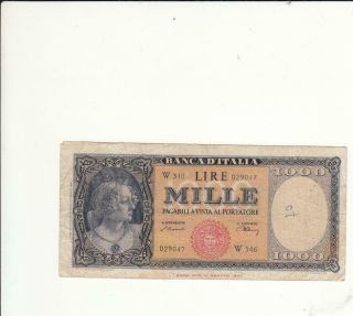 Italy Italian Banknote 1000 Lire 1000 Lires - 1947 P - 88