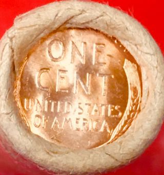 1913 - P / Bu Tails Wheat End Obw Bank Wrap Lincoln Wheat Penny Roll