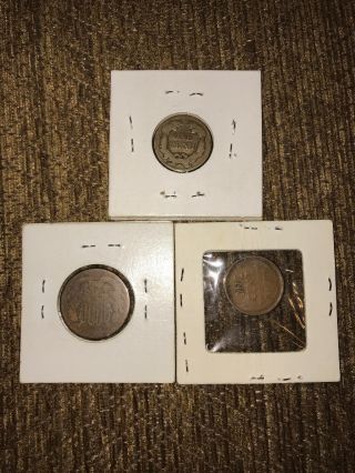 1857 Flying Eagle Cent Coin & 1864 Two Cents Coin & 1909 V.  D.  B One Cent Coin 2