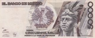 Mexico: $50,  000 Pesos Cuauhtemoc Jan 10,  1990 Banco De Mexico.