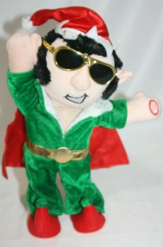 Chantilly Lane Elvis Elf Singing Dancing Figure Plush Doll 15” Sunglasses Gift