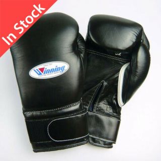 Winning Boxing Gloves Ms - 500 - B Hook - And - Loop Pro Type 14 Oz Black (made In Japan)