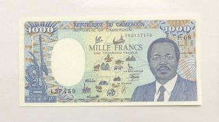 Cameroun - 1000 Francs - 1990 - Pick 26b - Serial Number 137459,  Unc.