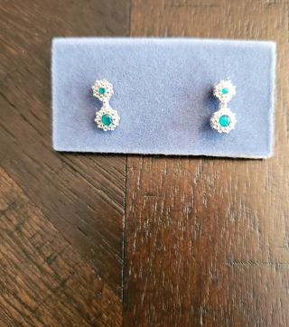 Franklin Princess Diana 18 " Doll Faux Emerald And Diamond Earrings