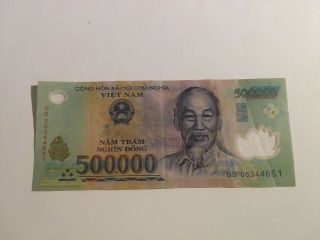 Vietnamese Dong Currency (vnd) (1) Single 500,  000 Banknote 500k Vietnam