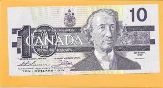 1989 Canadian 10 Dollar Bill Bdh3218025 Crisp (unc)