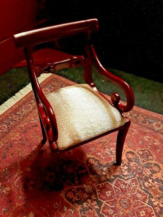 One English Regency Arm Chair,  By John Baker,  Doll House Size 1:12 Scale