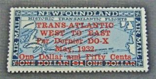 Nystamps Canada Newfoundland Stamp C12 Og H $275