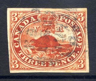 Canada 1852 - 57 3d Deep Red Four Close To Large Margins Fine.  Gibbons 6.