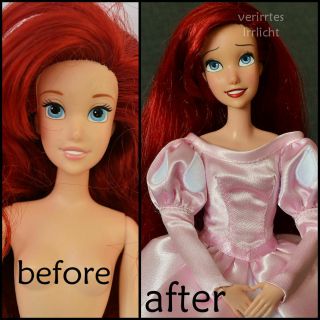 Ooak Ariel Little Mermaid Doll In Pink Dress Custom Doll Limited To 1 Worldwide