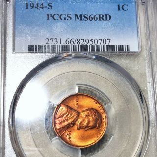 1944 - S Lincoln Wheat Penny Pcgs - Ms 66 Rd Hundreds Of Undergraded Coin Up Nr