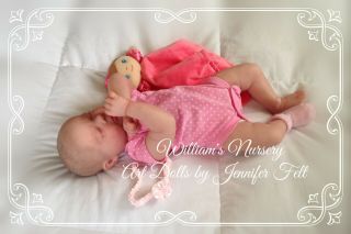 Williams Nursery Reborn Baby Girl Realborn Ana Asleep Newborn Painted Hair