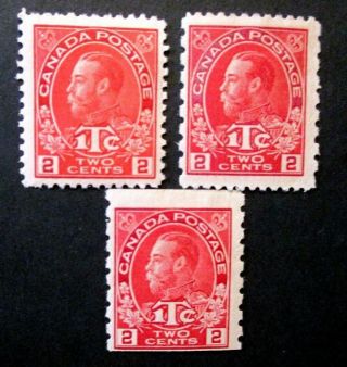1916 Canada Mr 3,  5,  & 6 War Tax Stamp Set 3v,  Mh Og Vg - F Verified