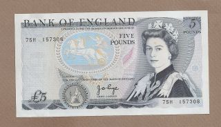 Great Britain: 5 Pounds Banknote,  (unc),  P - 378b,  1973 - 80,